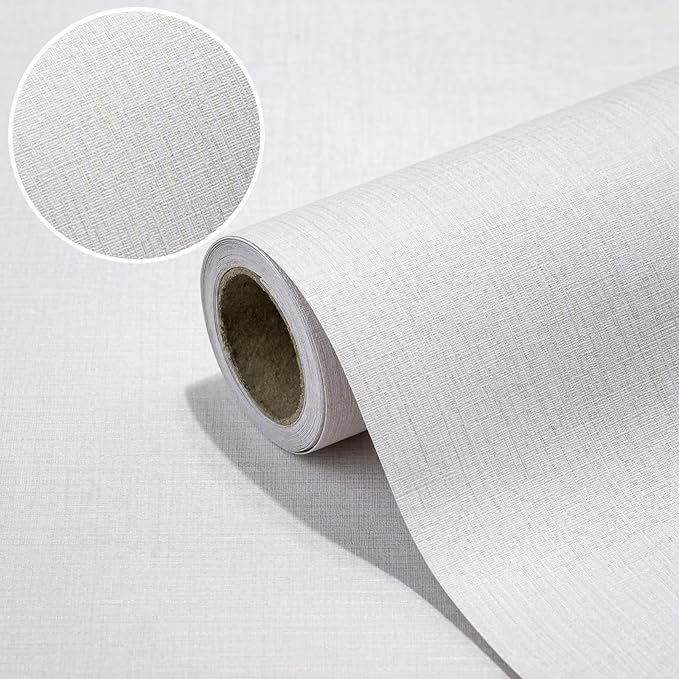 CAX Grasscloth Peel and Stick Wallpaper Beige Contact Paper 15.7"x 276" Beige Grasscloth Wallpaper Self-Adhesive Removable Wall Paper Waterproof Linen Wall Papers for Living Room Bed Room Cabinets