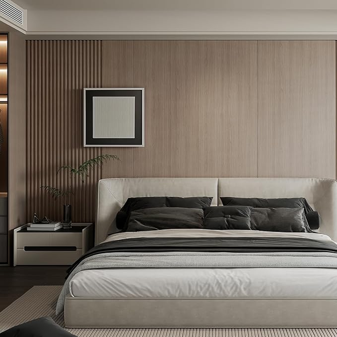 6-Pack Slat Wall Panel with 2 Trims Wood Grain Slat Wall 96" x 6.2" WPC Slats 3D Wall Panels Oak Grille