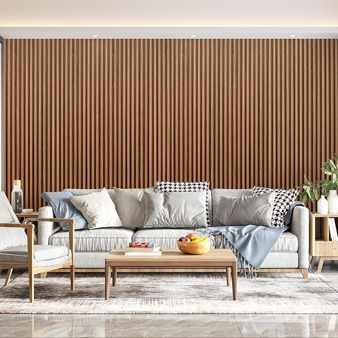 Art3dwallpanels Wood Slat Wall Paneling, 3 Pack WPC Soundproof 3D Wall Panels for Interior Wall Decor, Fluted Textured Panel Wall Slats, Sample