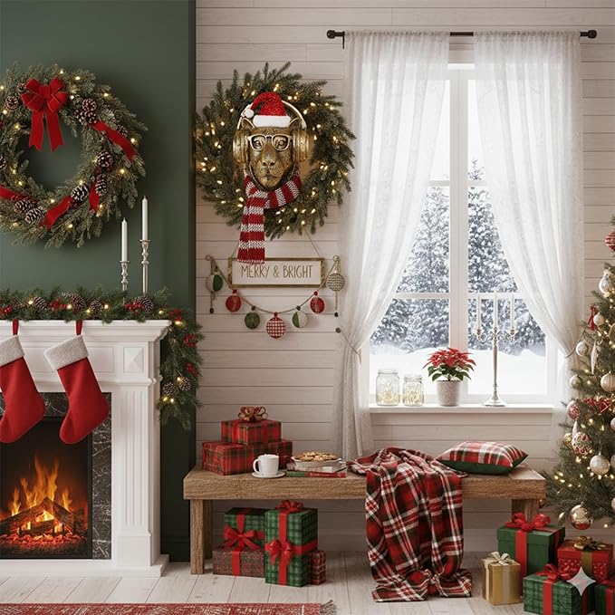 JJALIGHTS Exquisite Resin Animal Head Wall Sculpture (Gift Metal Frame) - Imitation Copper Vintage Decor for Living Room, Bedroom & Office | Decorative Wall Hanging Art (Leopard)