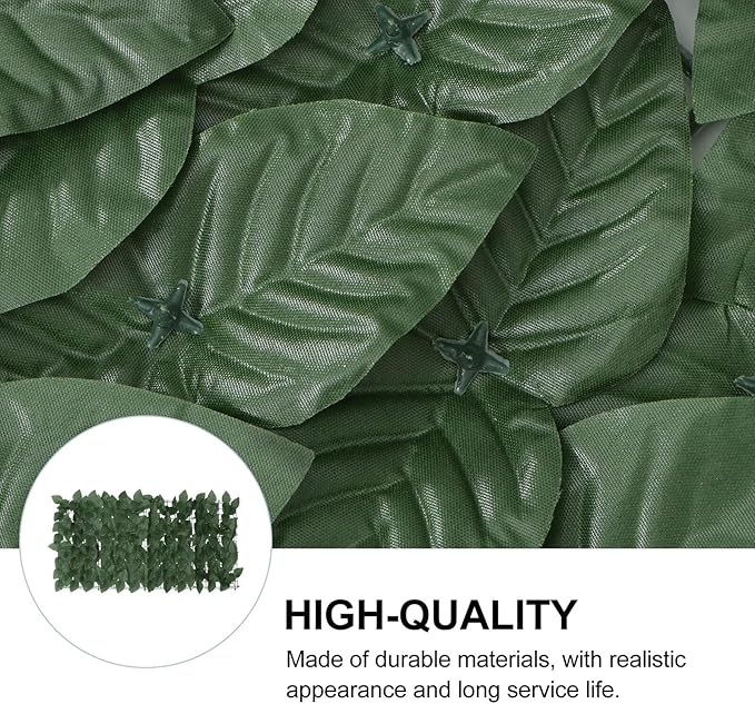 Angoily Artificial Green Leaf Garden Fence Decor with Mesh Backing Uv-Resistant Simulated Hedge Screen for Balcony and Outdoor Wall Weatherproof and Flexible Vine Privacy Panel Easy to