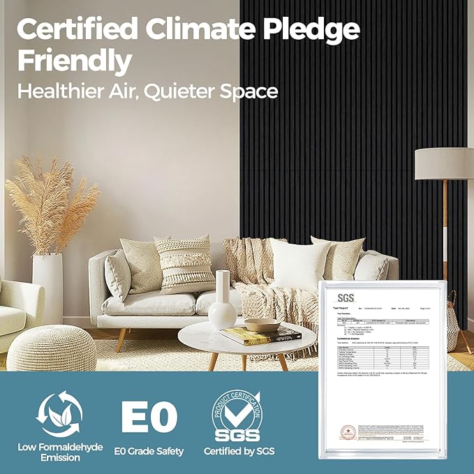 AKUMAX Soundproof Wood Wall Panels-2 Wood Slat Acoustic Panels for Wall and Ceiling-3D Wall Panels High Density Sound Dampening Panels (Black Oak)