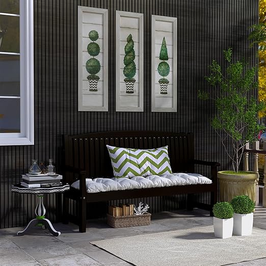 3D Faux Wood Wall Panels for Exterior – Waterproof WPC Decorative Siding Slat Covering, Outdoor UV 7.55 FT (L) x 0.53 FT(H) Resistant Wall Decor, Easy Install Design (Black, Pack of 5 Piece)