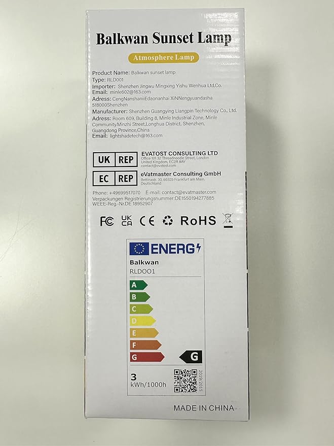 Balkwan Sunset Lamp Projection Rotation Rainbow Lamp Led Romantic Visual Led Light Network Red Light with USB Modern Floor Stand Night Light Living Room Bedroom Decor (Sunset Red)