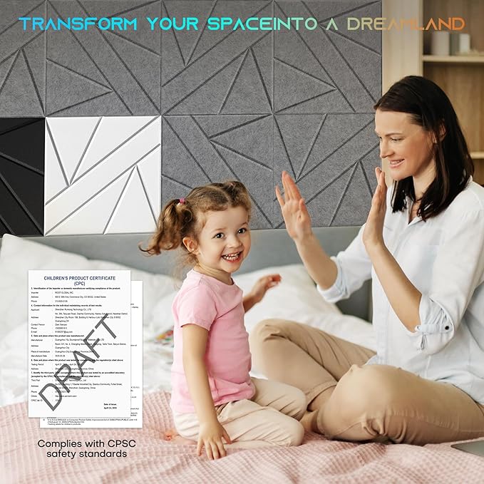 16 Pack Self-Adhesive Soundproof Wall Panels, 12 x 12 x 0.47 in Sound Proof Foam Panels for Walls, 1.2lb/ft³ High Density, Thicker 0.47in, Acoustic Panels, Noise Dampening Panels Studio Black