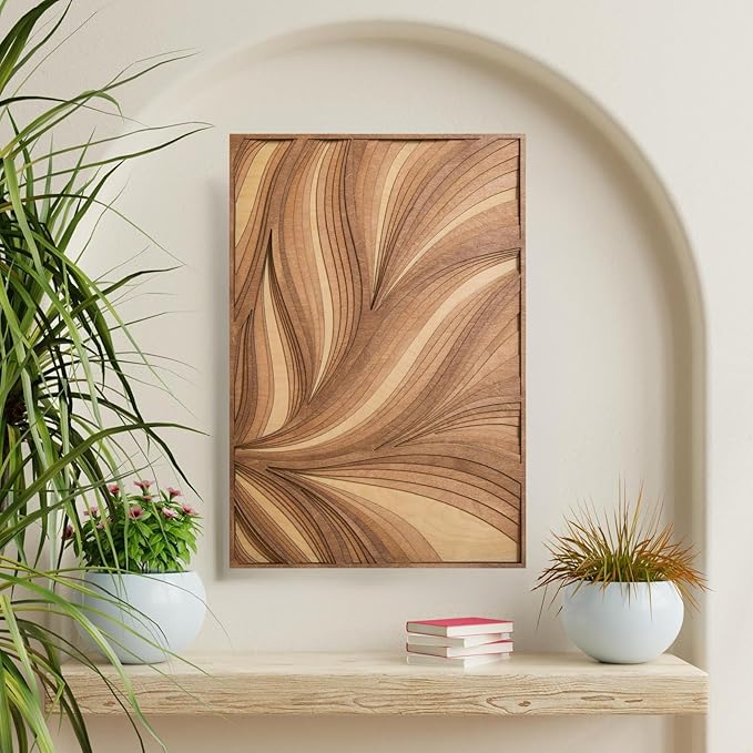 NEODECO Parametric Wood Verso, Award Winner-A'Design 2025, Wood Wall Art, 3D wood wall sculpture, Abstract wall decor, Acoustic wall panel (Large)