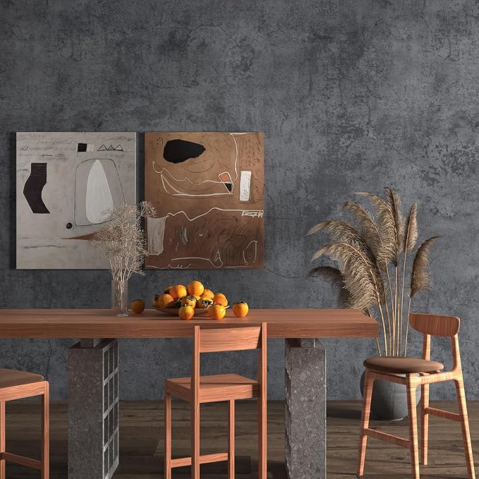 JSEVEM 16"×118" Dark Grey Blue Concrete Wallpaper Peel and Stick Vinyl Faux Concrete Cement Contact Paper Waterproof Industrial Matte Textured Stickers for Bathroom Basement Desk Cabinet Countertops