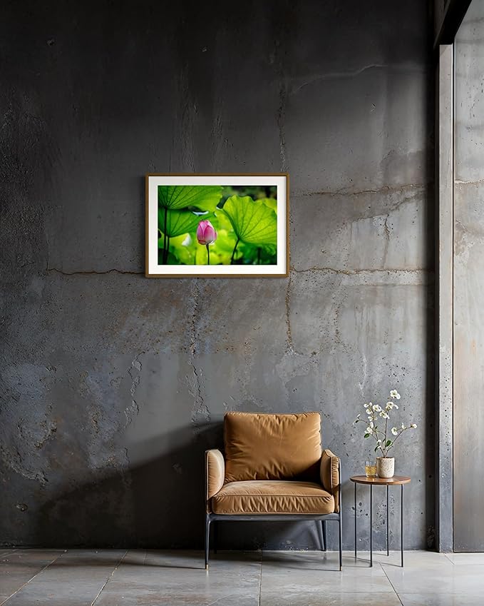 Oriental Beauty: Stunning Feng Shui Landscape Wall Art Prints for Home Decor in 3 Sizes (Graceful Emergence: Lotus Blossom and Its Visitor) (20" x 30")
