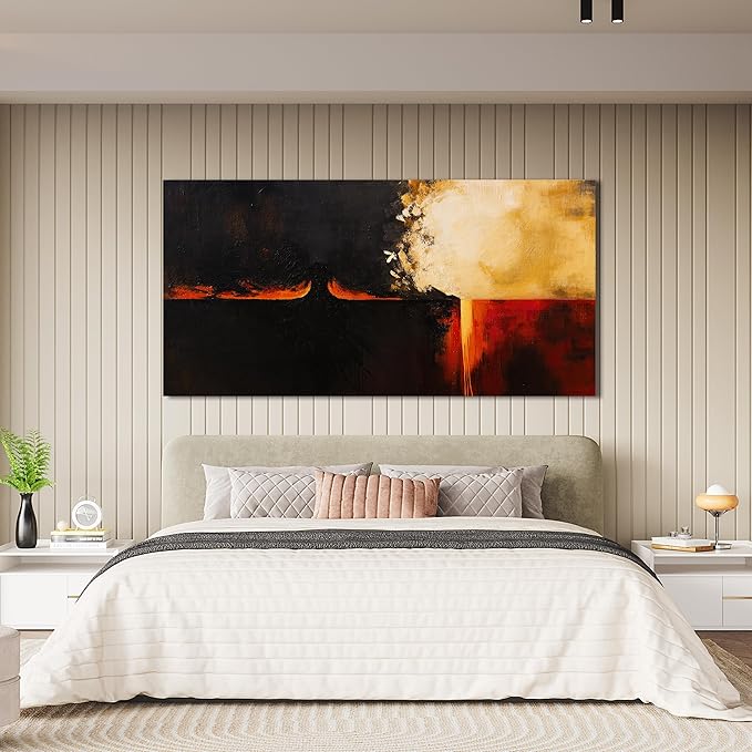 Canvas Wall Art Decor Wall Art Pictures For Living Room Abstract Art Black Red Vintage Wall Art Decor Art Work Decoration Modern Abstract Wall Art Prints For Bedroom Office Kitchen Wall Decor 20"x40"