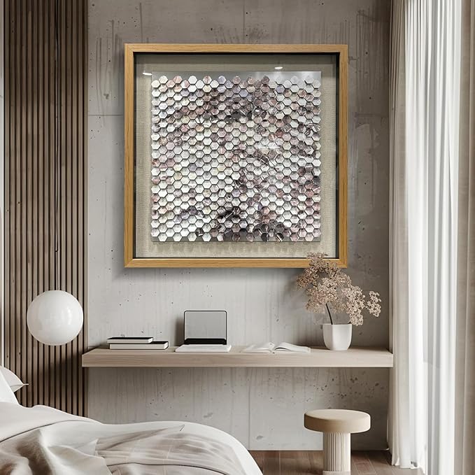 LIUZEYUE - Art Gallery - Handmade Original Wall Artworks - Solid Wood Frame, Metal Wall Decoration Painting 59"x59"