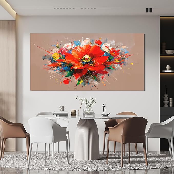 Canvas Wall Art Decor Modern Botanical Wall Art Decorations Wall Art Pictures for Living Room Canvas Art Wall Decor Colorful Flowers Wall Art Prints Artwork for Walls Bederoom Office Home Decor 20" X 40"