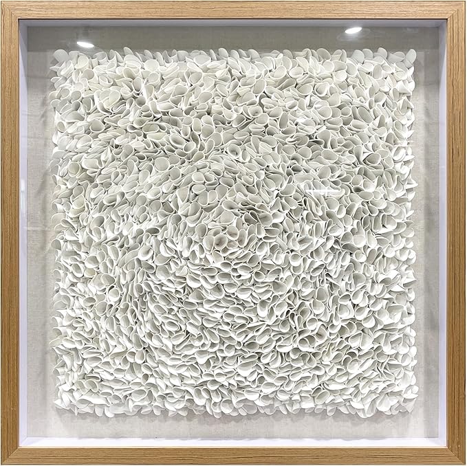 BrightA Minimalist 3D Wall Art Large Wall Art Artwork for Walls White Textured Wall Sculpture with Embossed Patterns Modern Abstract Artwork for Living Room Office Decor 31.5"x31.5"