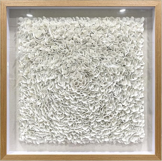 BrightA Minimalist 3D Wall Art Large Wall Art Artwork for Walls White Textured Wall Sculpture with Embossed Patterns Modern Abstract Artwork for Living Room Office Decor 31.5"x31.5"