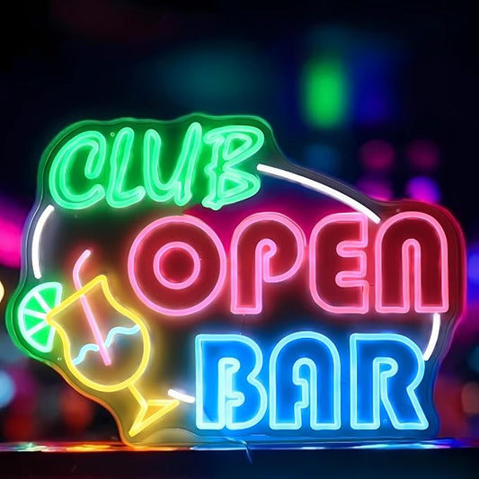 Open Bar Neon Sign Definition Bar Signs, Led USB Powered Bright Happy Hour Neon Light for Wall Decor Bar Pub Man Cave Party Art Decor