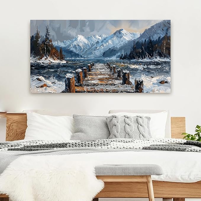 Canvas Wall Art Decor Large Wall Art for Living Room Nature Landscape Wall Art Prints Canvas Art Wall Decor Artwork For Walls Modern Coastal Wall Art Decorations Bedroom Ofiice Kitchen Decor 24" X 48"