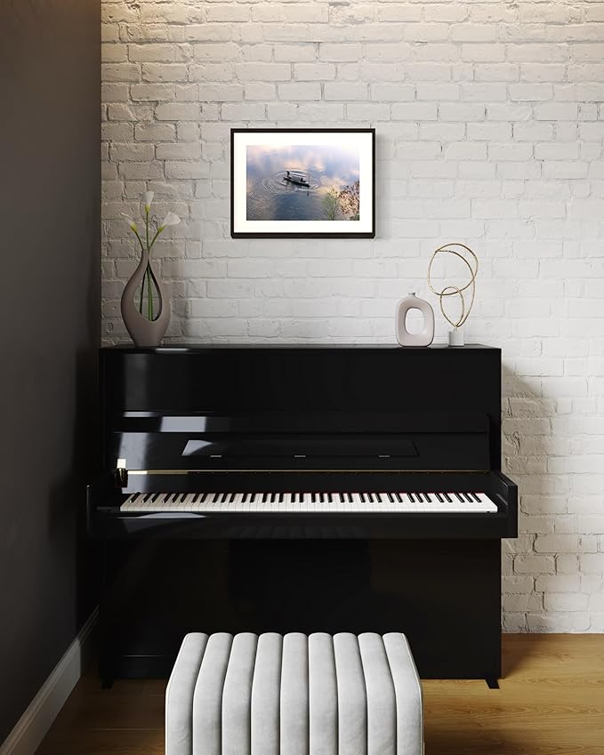 Oriental Beauty: Stunning Feng Shui Landscape Wall Art Prints for Home Decor in 3 Sizes (Silent Waters: Traditional Boatman at Dawn, 12" x 18")