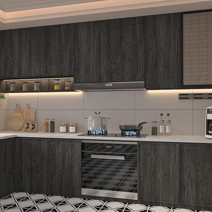 Coffee Brown Wood Wallpaper Peel and Stick Wood Grain Contact Paper for Cabinets and Drawers Self Adhesive Wateproof Vinyl Wrap 15.74"x78" Removable Matte Wooden Looking Wallpaper for Bedroom Walls