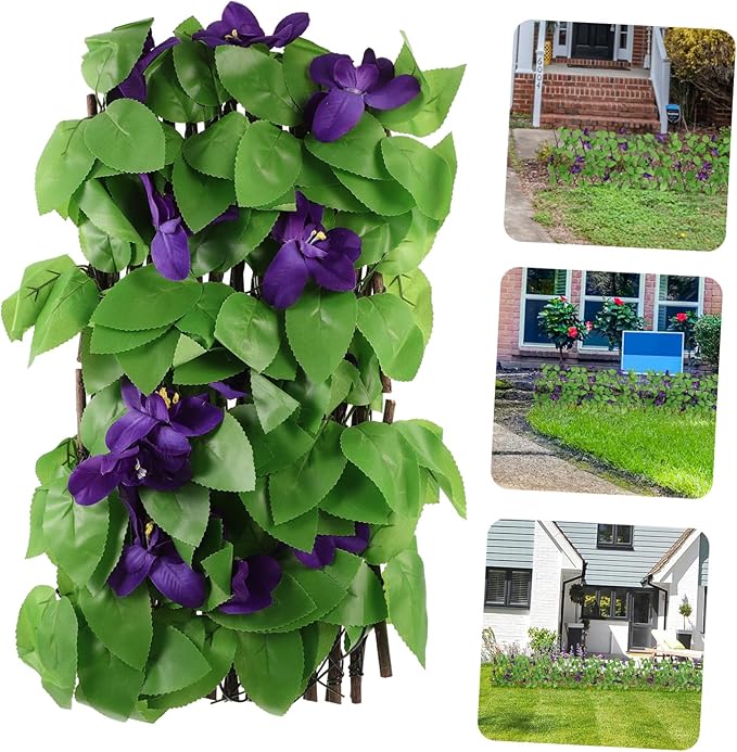 Artificial Trellis Fence Panel with Lifelike Green Leaves Fade-Resistant Cloth and Simulated Plant Wall for Outdoor Garden Balcony Decoration Expandable Privacy Screen