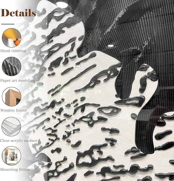 LIUZEYUE - Abstract 3D paper art wall decoration painting suitable for living room and studio walls 31.5"x47.2"