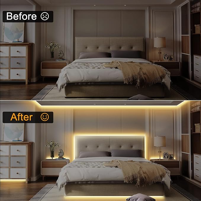 16.4ft Tunable White Smart COB Led Strip Light Kit, CCT 2700K-6500K Bright COB Led Tape Light Compatible with Alexa and Google, Dimmable Indoor COB Led Ribbon for Kitchen Cabinet, Room, TV