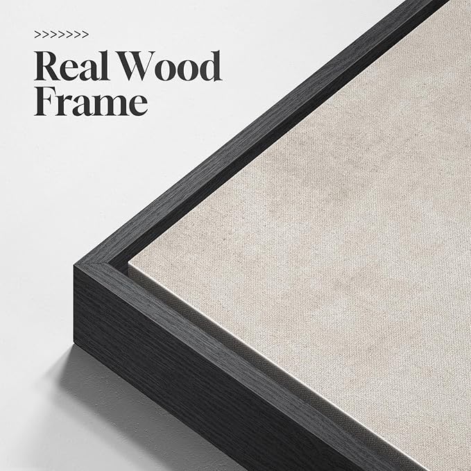 Large Framed Neutral Abstract Wall Art for Living Room, Set of 2 Black and Beige Modern Canvas Prints Paintings Artwork for Walls, Minimalist Block Lines Pictures for Hallway Office Wall Decor 24x36 In