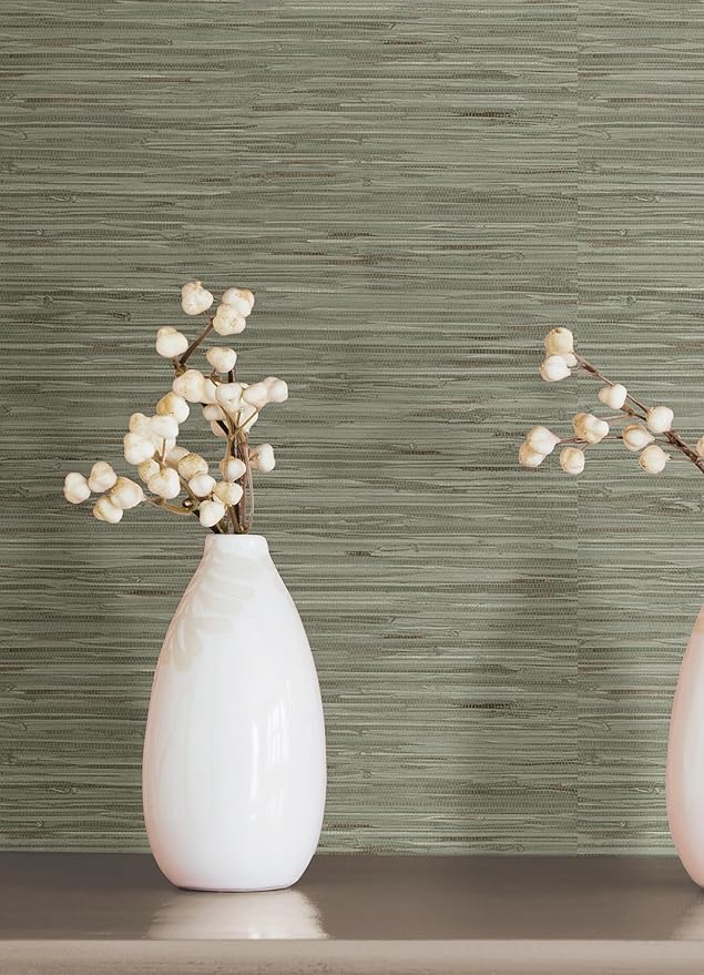 NuWallpaper Green Grassweave Peel and Stick Wallpaper, NUS4993