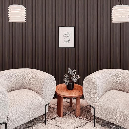 Art3d Slat Wall Panel for Modern Decor, WPC Acoustic Diffuser Panel, 8-Pack 96 x 6in. Black Walnut