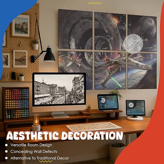 Art Acoustic Panels, 72"x48"x0.4" Sound Absorbing Panels,Better Sound Panels than Soundproof Foam,Self adhesive Soundproof Wall Panels for Recording Studio, Star Wars