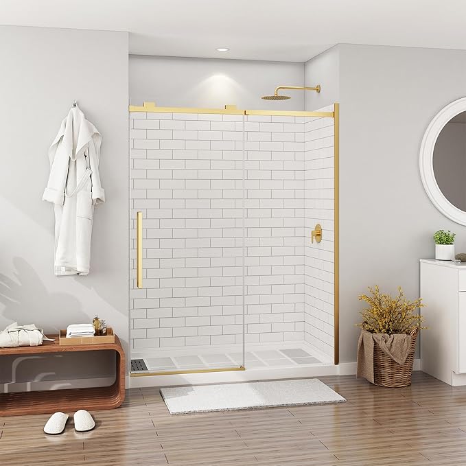 CASAINC Shower Wall Panels, Waterproof Wall Panels for Showers, Shower Surround Kit 3 Piece, 36D x 60W x 75H, Glossy White Tile Finish, SMC Material, 3.5MM Thick, Quick Install and Trimmable