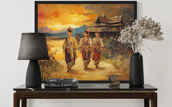 Laos Art Print Poster, Asia Oriental Countries Culture Wall Art Asian Paintings for Bedroom Bathroom Living Room Decor 97 (Laos, 24 x 36 inches, Unframed)