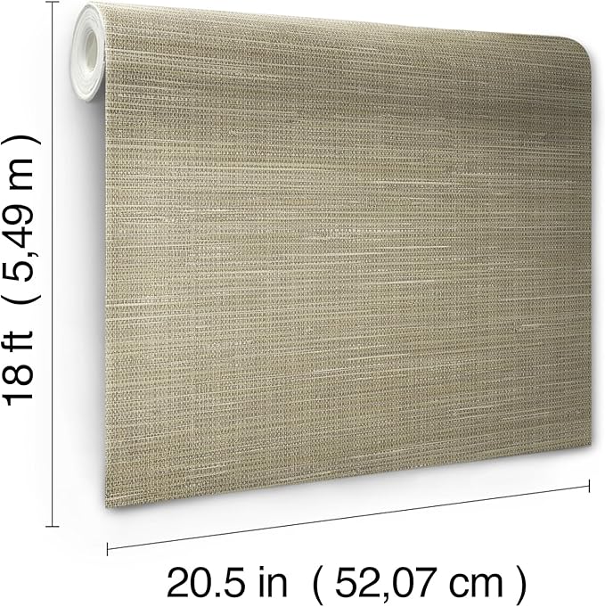 NuWallpaper Neutral Grasscloth Peel & Stick Wallpaper, NUS2215