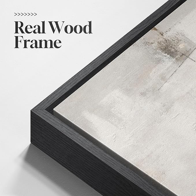 Large Framed Neutral Abstract Wall Art for Living Room, 3 Piece Modern Canvas Prints Paintings Artwork for Walls-Tan Beige Brown Minimalist Pictures for Living Room Hallway Bedroom Wall Decor 24x36 In