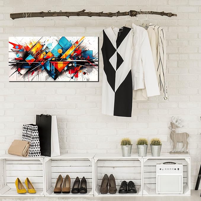 CIRABKY Abstract Pictures for Living Room Wall Decoration - Colorful Room Wall Decor for Bedroom - Modern Office Wall Art Size 20" x 40"