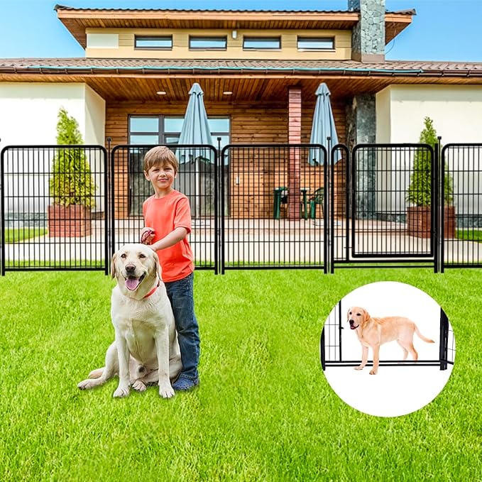 36 inch High Garden Fencing, 14 Panels Total 31 Ft(L), Gate 21 inches Wide with Low Sills. Anti Dig Fence Barrier,Garden Fence with Gate, Dog Fences for The Yard, Flower Bed Fencing