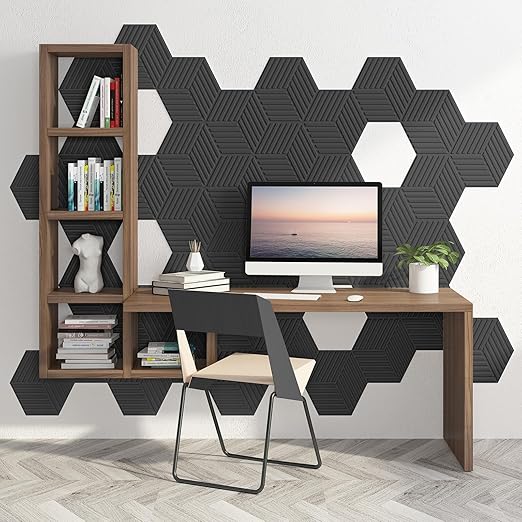 Art3d 33-Pack 3D Wall Panels, Textured Black 12"x12" Panels for Interior Accent Walls – Living Room, Bedroom, TV Background