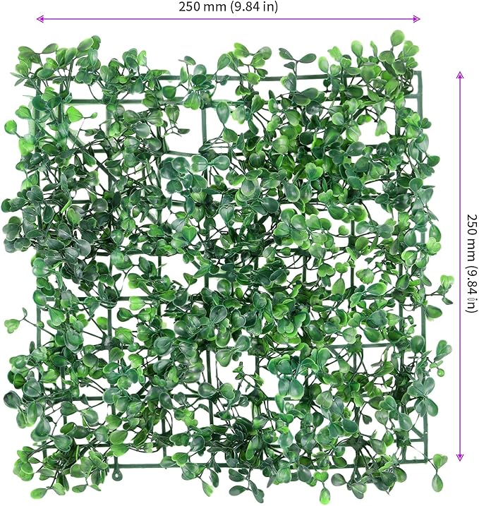 JEUIHAU 20 PCS 10x10 Inch Artificial Grass Wall Panels, Boxwood Hedge Privacy Screen for Indoor Outdoor Wedding Venue, Business Space, Garden Balcony Party Decor