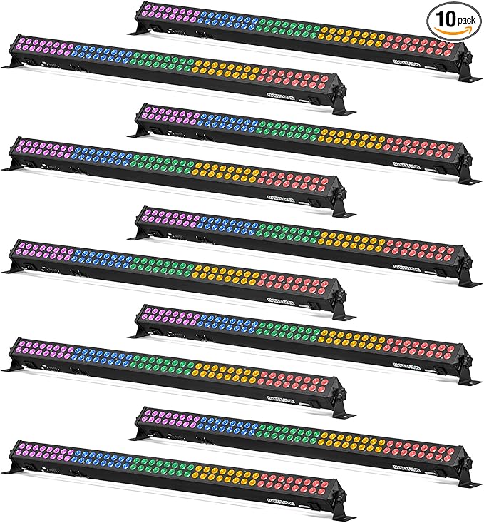 LED Stage Wash Light Bar, 80X2W RGB LED Wall Washer Light, DJ Stage Lights Bar with DMX/Auto/Sound Control Uplights for Events Wedding Disco Party Outdoor Indoor - 10Packs