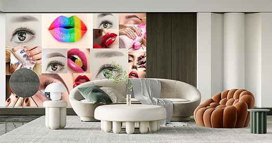 Beauty Salon Nail Enhancement Lipstick Eyelashes Wall Mural Wallpaper 137" x 100"