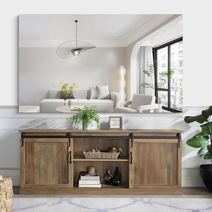 KOCUUY Large Frameless Mirror,60x36 Inch Rectangle Bathroom Vanity Mirror for Over Sink, Upgraded Shatterproof Unframed Design for Bedroom, Living Room, Entryway