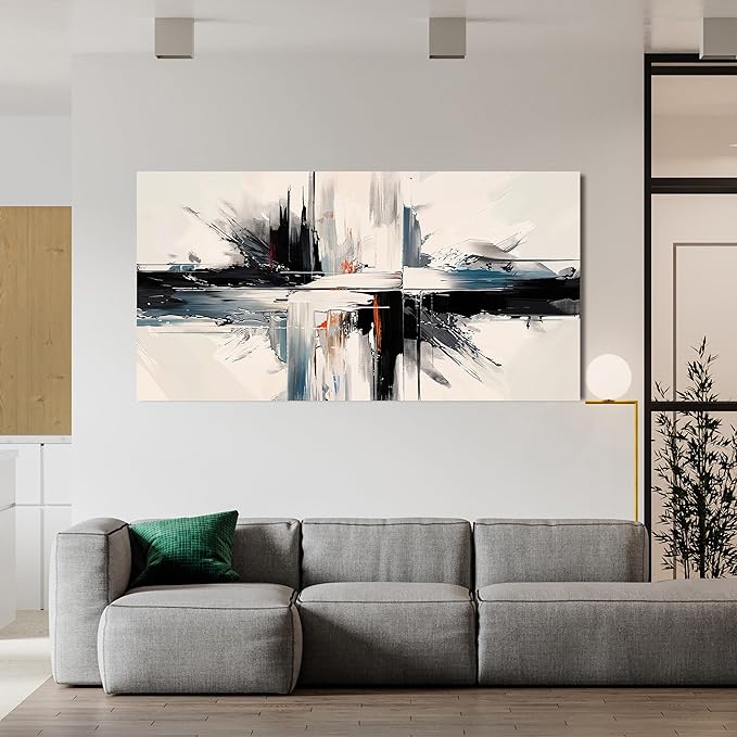 Abstract Wall Art Decorations Modern Wall Art for Living Room Abstract Canvas Art Wall Decor Minimalist Black and White Wall Art Prints Artwork for Walls Bedroom Office Home Decor 20" X 40"