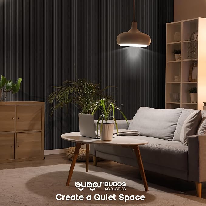 BUBOS 5 Pack Large Acoustic Panels,47.2" X 23.6" Self-Adhesive Acoustical Wall Panel, Sound Proof Panel for Office, Decorative Soundproof Wall Panels for Home Studio (Black 1)