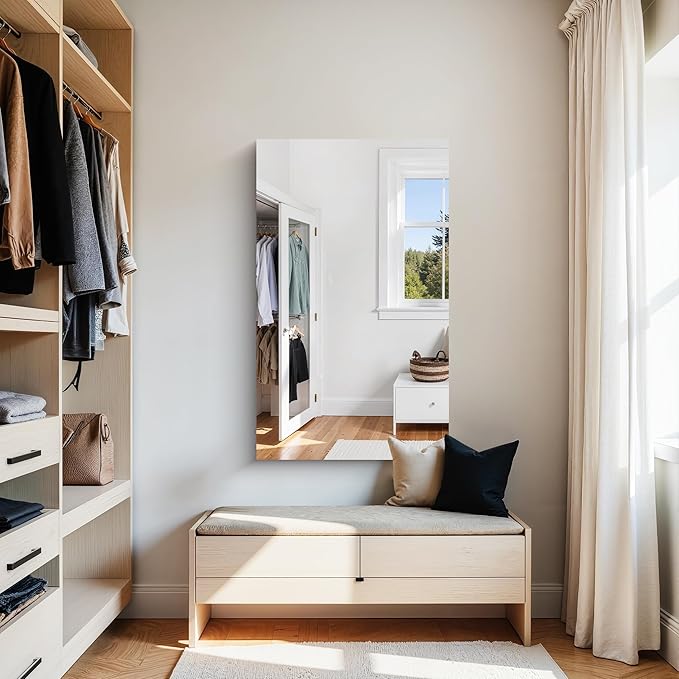 KOCUUY Frameless Mirror, 24"x40" Bathroom Mirror for Over Sink, Large Rectangle Mirror for Wall, Upgraded Shatterproof, Unframed Vanity Mirror for Bathroom, Bedroom, Living Room, Entryway