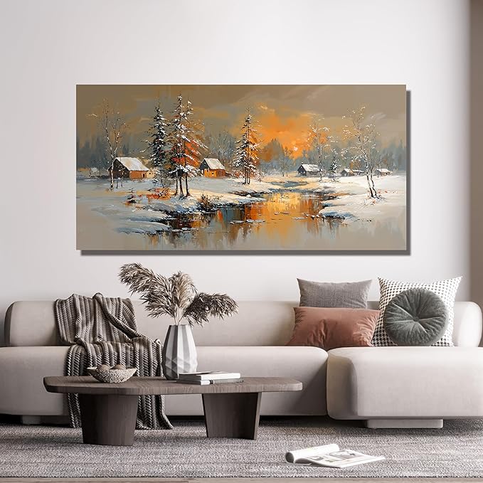 Canvas Wall Art Decor Wall Art Pictures for Living Room Nature Coastal Wall Art Prints Modern Landscape Wall Art Decorations Abstract Canvas Art Wall Decor Artwork for Walls Bedroom Office Decor 20" X 40"