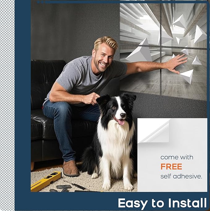 BUBOS 6 Pack Art Acoustic Panels Soundproof Wall Panel,70.8X47.2 Inches Large Sound Absorbing Panel,Self-Adhesive Decorative Acoustical Wall Panels, Acoustic Treatment for Home Office（Space）