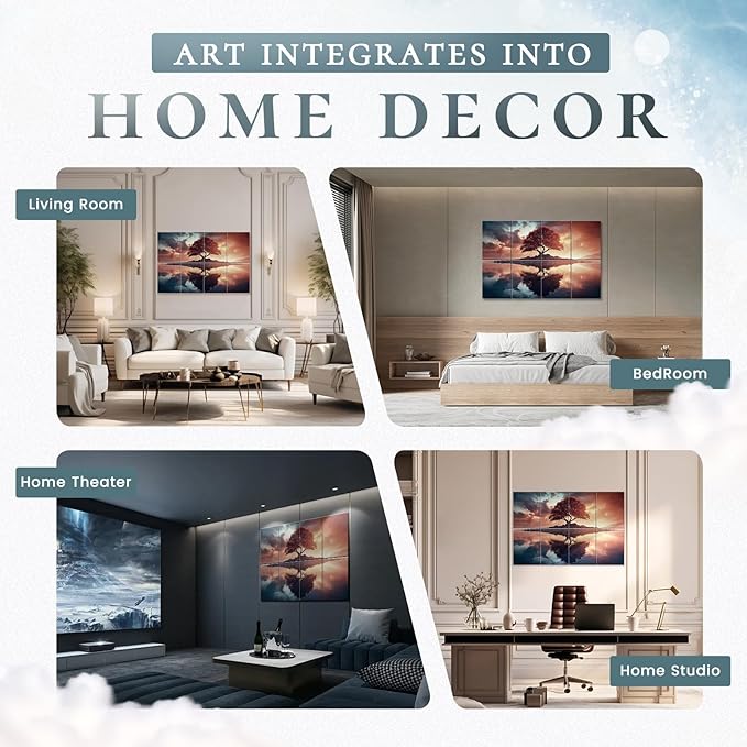 8 Pack Decorative Sound Absorbing Panels, Sound Absorbing Wall Art, 48X32 Inches Acoustic Wall Art for Decoration, Art Acoustic Panels, Acoustic Treatment, Adhesive Included, Red Maple