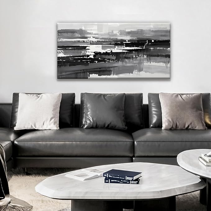 Abstract Wall Art For Bedroom Office Decor Grey And White Wall Art Painting Canvas Art Wall Decor Prints Ready To Hang Abstract Art Pictures 20×40 Inch