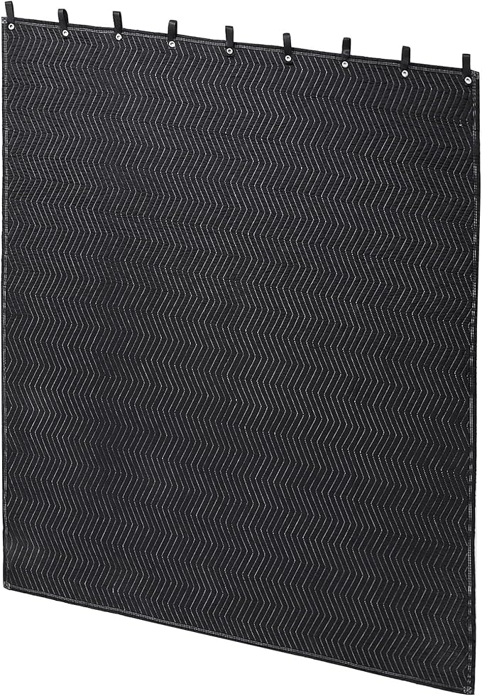 MABOZOO Studio Sound Blanket, Large Soundproof Blanket with Grommets, Heavy Duty Sound Dampening Noise Reducing Divider for Workshop, Basement, Laundry, Acoustic (Black, 96x80'')