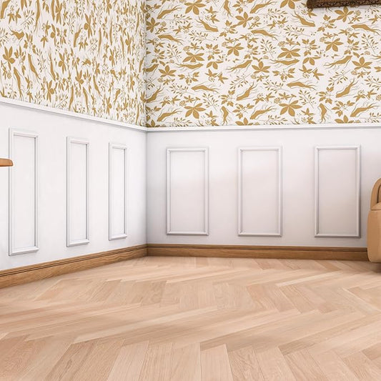 COUKIU Pre-Cut 6 Set Peel and Stick Wall Molding Trim Kit, 12" x24" Premade Wainscoting Panels, Self Adhesive Moulding Panel for Interior Walls Picture Frame