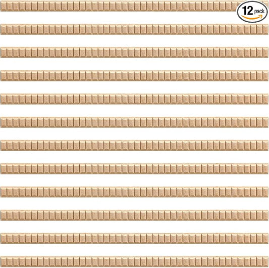 Nuanchu 12 Pcs Unfinished 3D Decorative Wood Trim Molding 15.75 Inch Decorative Wood Molding Cute DIY Trim for Home Wall Cabinet Shelf Window Door(Wavy,14mm)