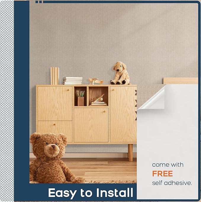 BUBOS 5 Pack Large Acoustic Panels,47.2" X 23.6" Acoustical Wall Panel,Self-Adhesive Sound Proof Panel for Office, Decorative Soundproof Wall Panels for Home Studio (Camel 2)